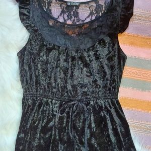 Black velvet and lace dress size L